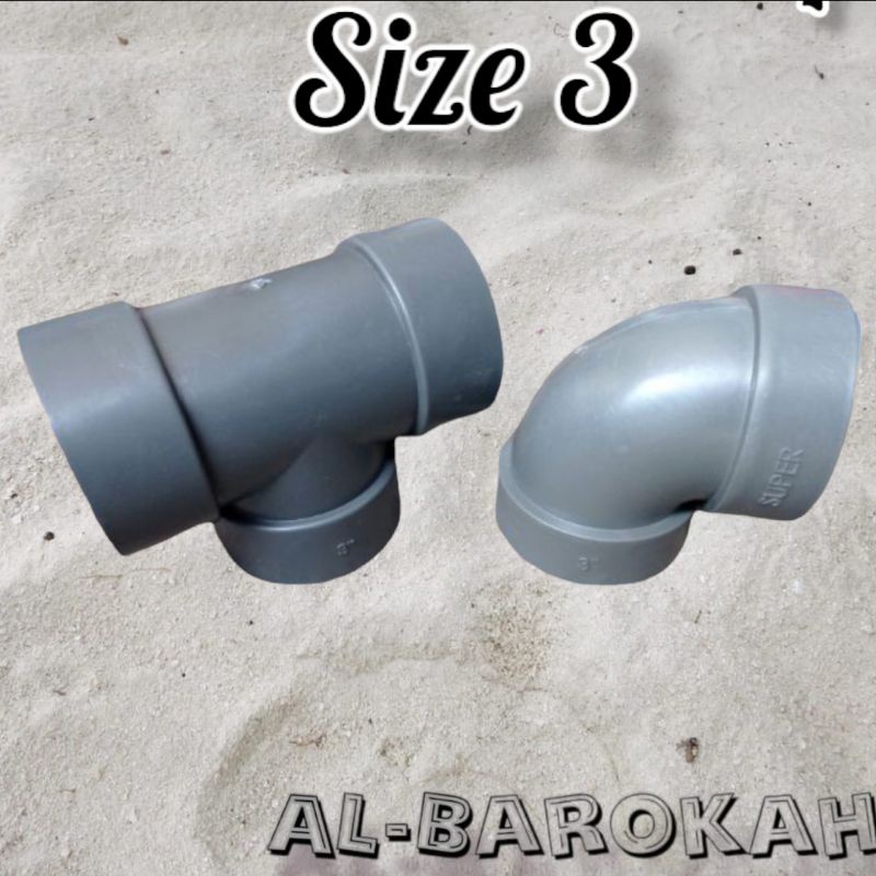 keni pipa pvc T tee pipa air pvc 3 inch tebal