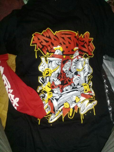  Kaos Distro Longsleeve Graffiti Kaos Skate Kaos Lengan 