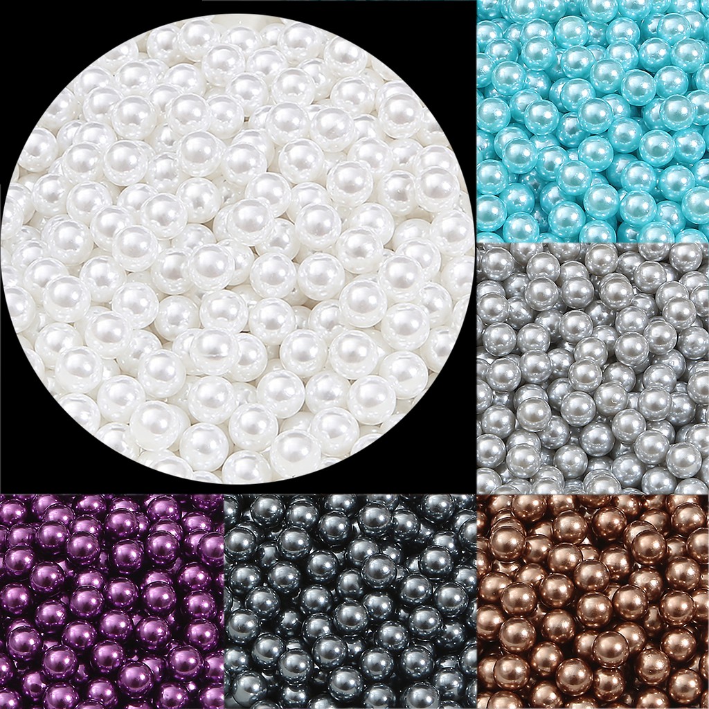 50-200Pcs 8/10mm Round White Mix No Hole Pearls Imitation Loose Bead Colorful Decoration Diy For Jewelry Necklace Making