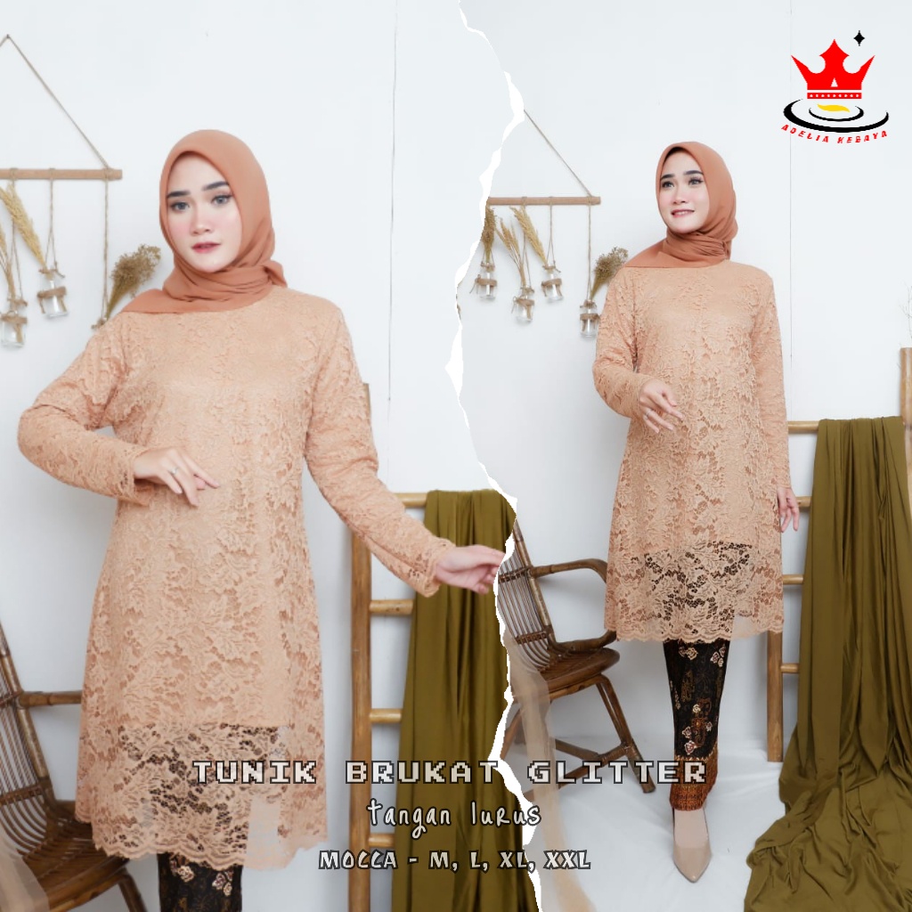 ADE&gt; WOW HADIR LAGI!! KEBAYA MODERN TERPOPULER / BAJU KEBAYA TUNIK BRUKAT / TUNIK BRUKAT MODERN