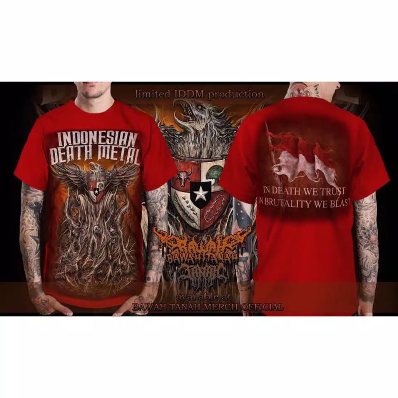 Cod ORIGINAL IDDM Ts Metal GARUDA Red baju VIRAL kaos gaul terkini by Indonesian Death Metal plus Bo
