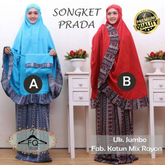 Mukena Songket Prada Jumbo
