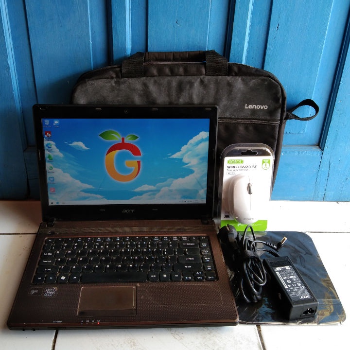 Acer Aspire 4738Z Coklat, 14 icnh Intel Core i3 380M RAM 4GB SSD 128 Windows 10 Laptop Second