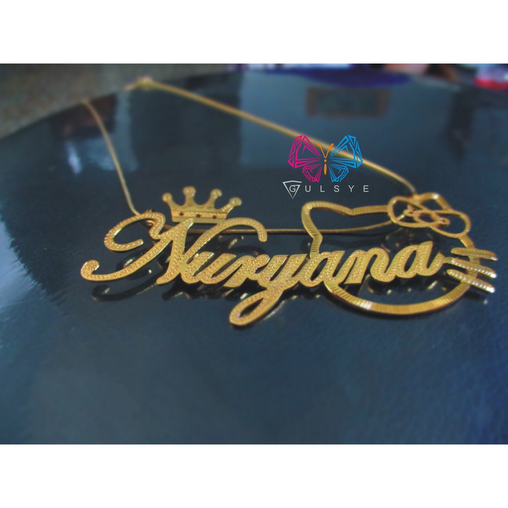 PROMO KALUNG NAMA GOLD TITANIUM FASHION WANITA INISIAL LAPIS EMAS ASLI anti karat -KODEGM 02