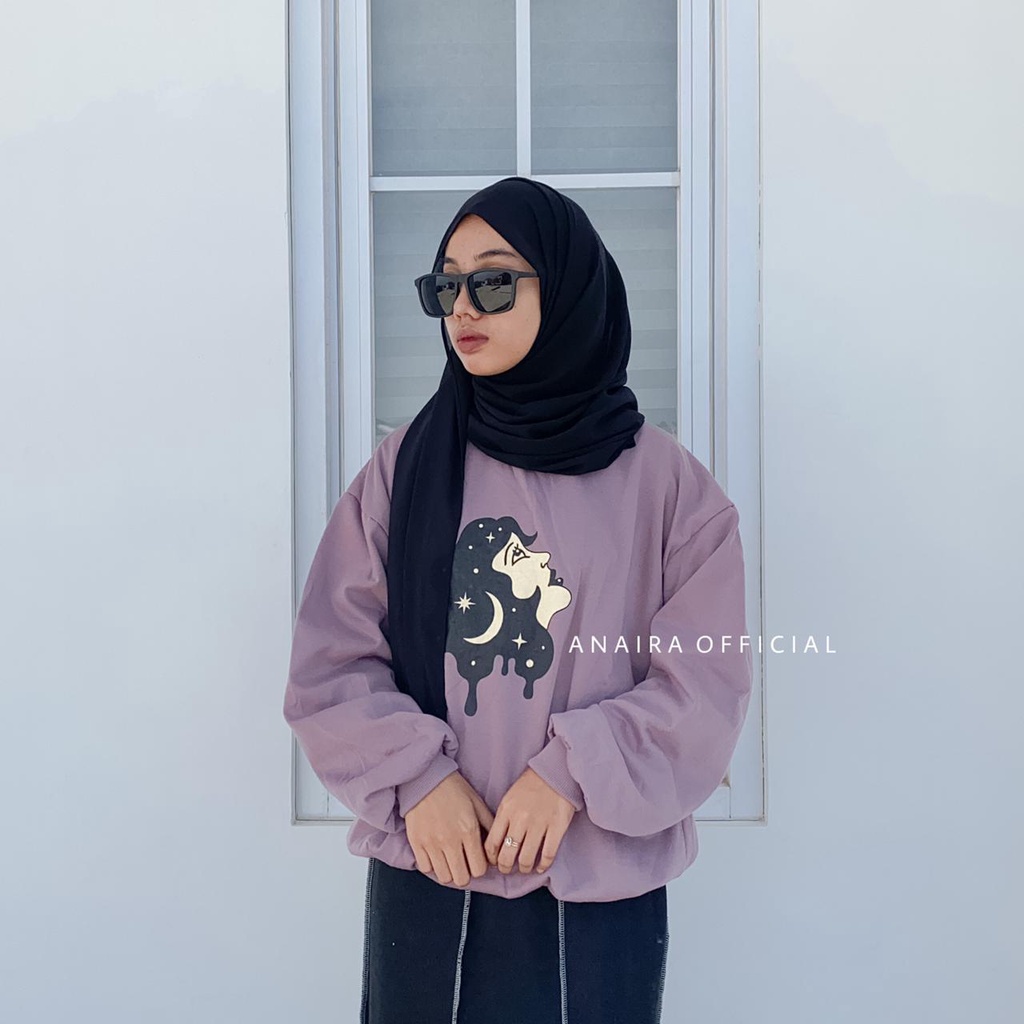 SWEATER WANIITA MOON ANAIRAOFFICIAL SWEATER OVERSIZE WANITA SWEATER CEWEK SWEATER OVERSIZE CEWEK CREWNECK CEWEK CREWNECK WANITA