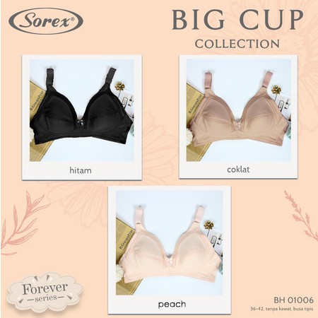 BRA Cup Besar Sorex 01006 atau 01008 BH  busa tipis tanpa kawat big cup size 36 38 40 42 44 bh besar BTK kait 2