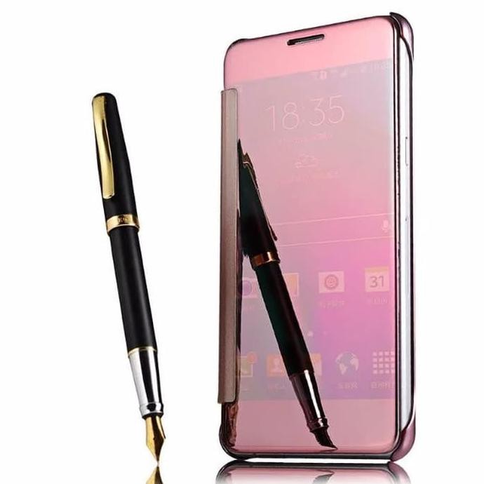 Super Sale CASING SAMSUNG GALAXY C9 C 9 PRO MIRROR FLIP COVER CASE AUTOLOCK Ready  Stock