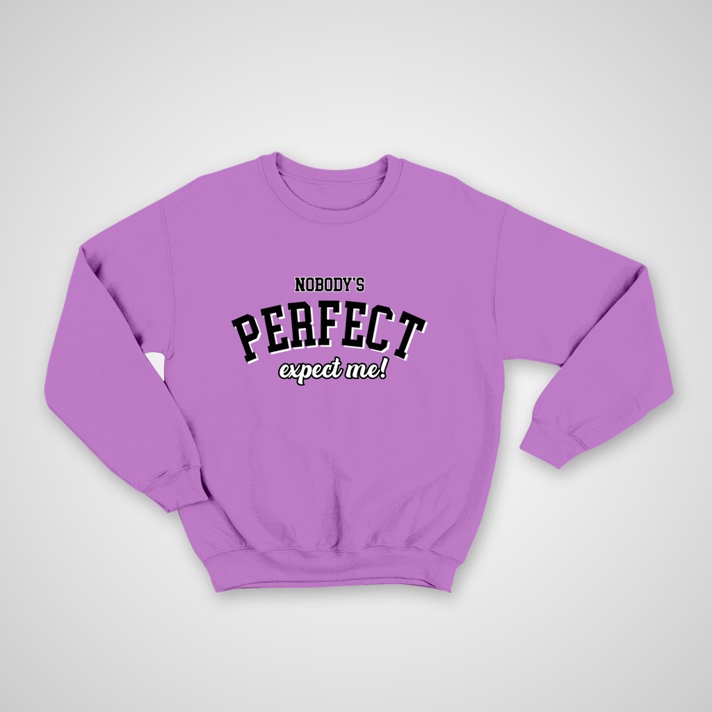 NO BODYS PERFECT SIZE M - XXL CREWNECK SWEATER WANITA - ATASAN HALUS TEBAL PREMIUM