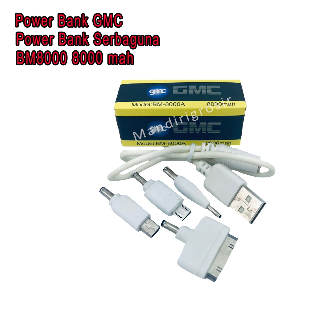 Power Bank Serbaguna *Power Bank GMC * BM8000 8000 mah *