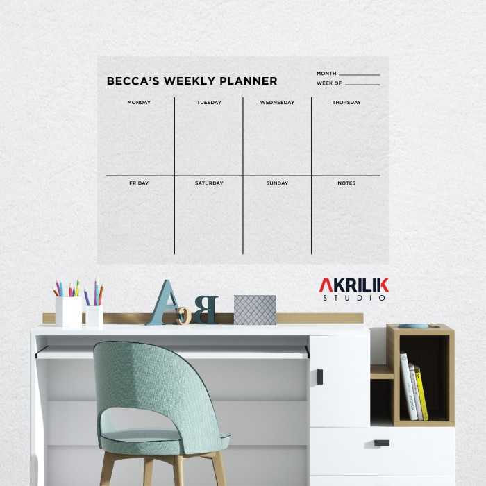 

Weekly Planner Custom Akrilik Wall Schedule Agenda Jadwal Mingguan Acrylic