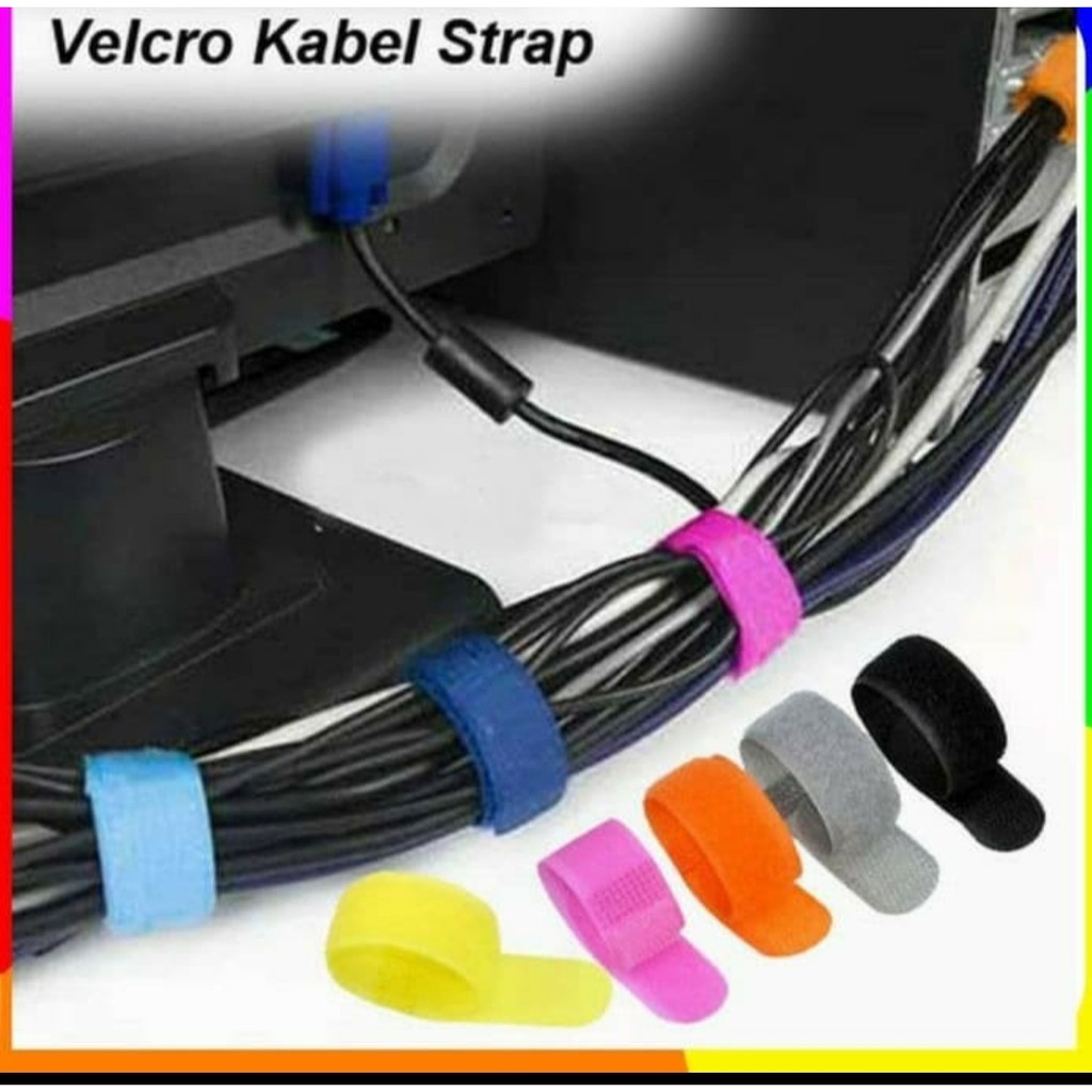 VELCRO STRAP BINDER Cable Pengikat / Klip / Penjepit Kabel Organizer GHM