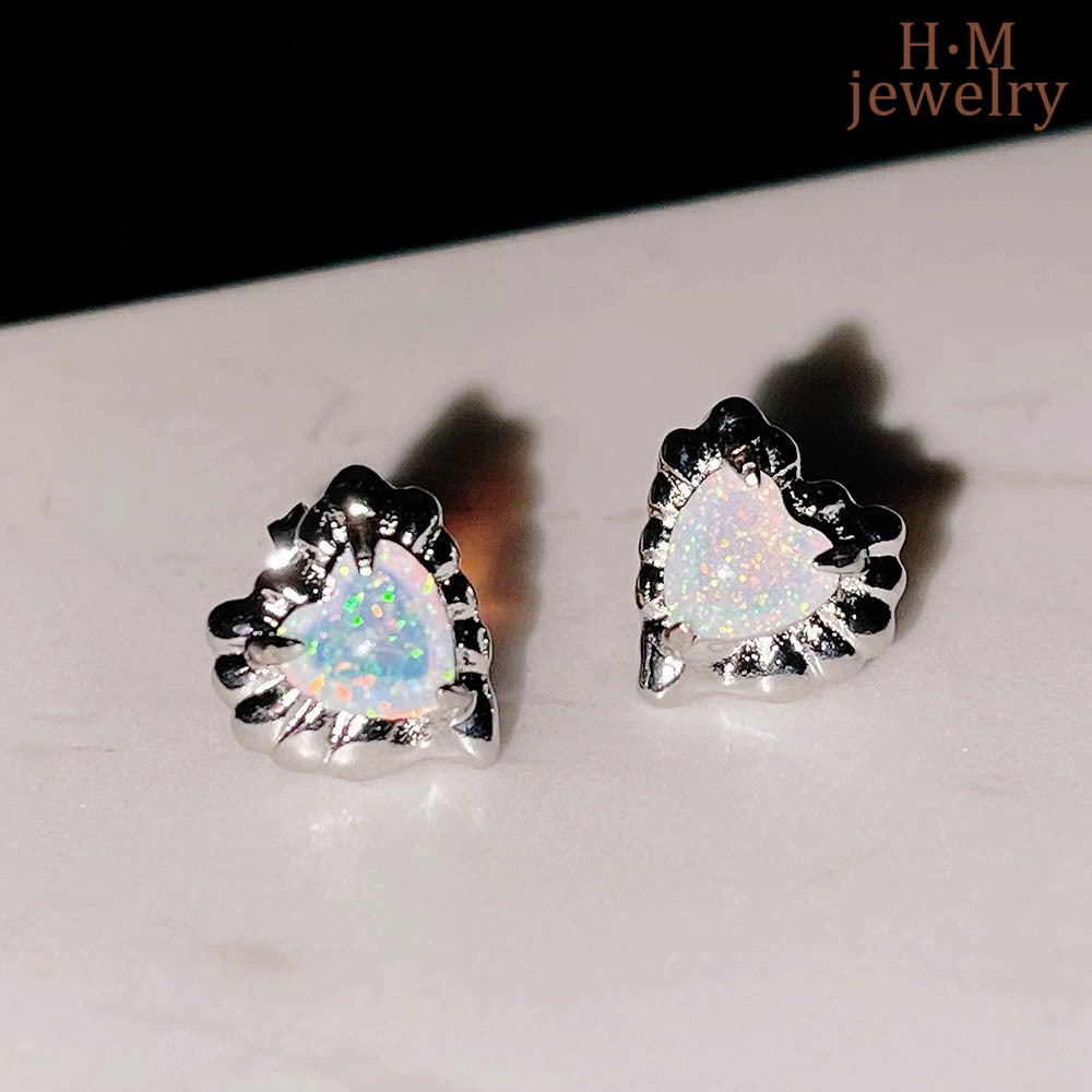 Anting Tusuk Sterling Silver 925 Desain Hati Flat Simple Untuk Wanita