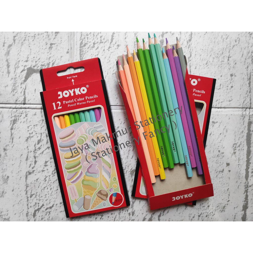 Pensil Warna Pastel Joyko CP-125P 12 (1 set Warna Pastel)