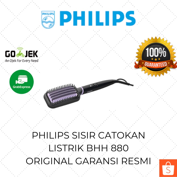Philips Sisir Catokan Pelurus Rambut Listrik BHH 880 / Heated Straightening Brush / Sisir Catok Low 