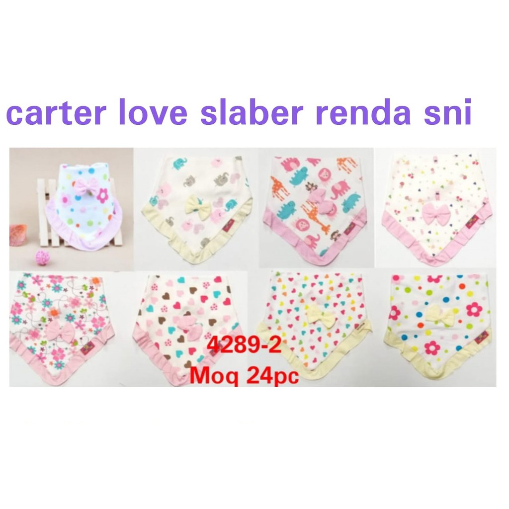 catell love slaber segi3 cewe renda 4289 / sleber / tatakan iler / tatakan liur