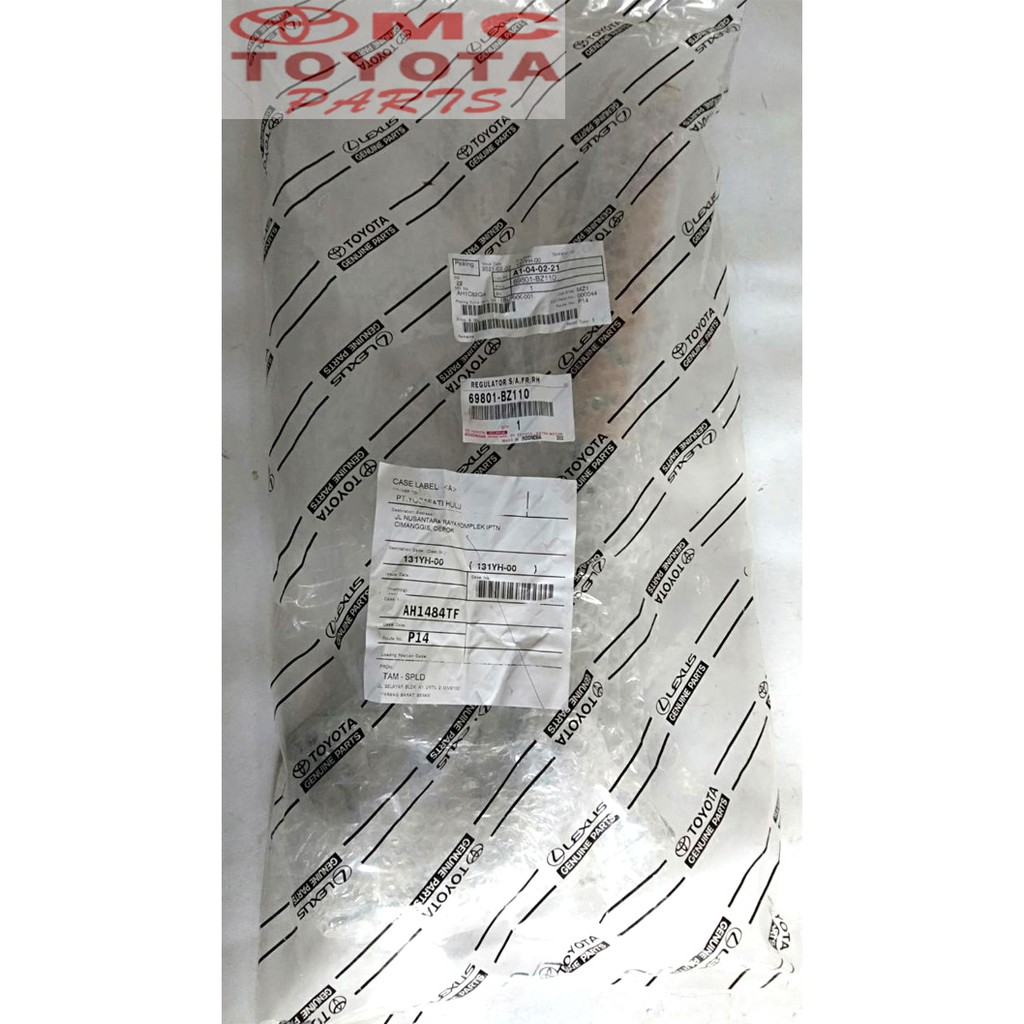 Regulator Power Window / Pintu Depan Kanan All New Avanza Xenia 69801-BZ110