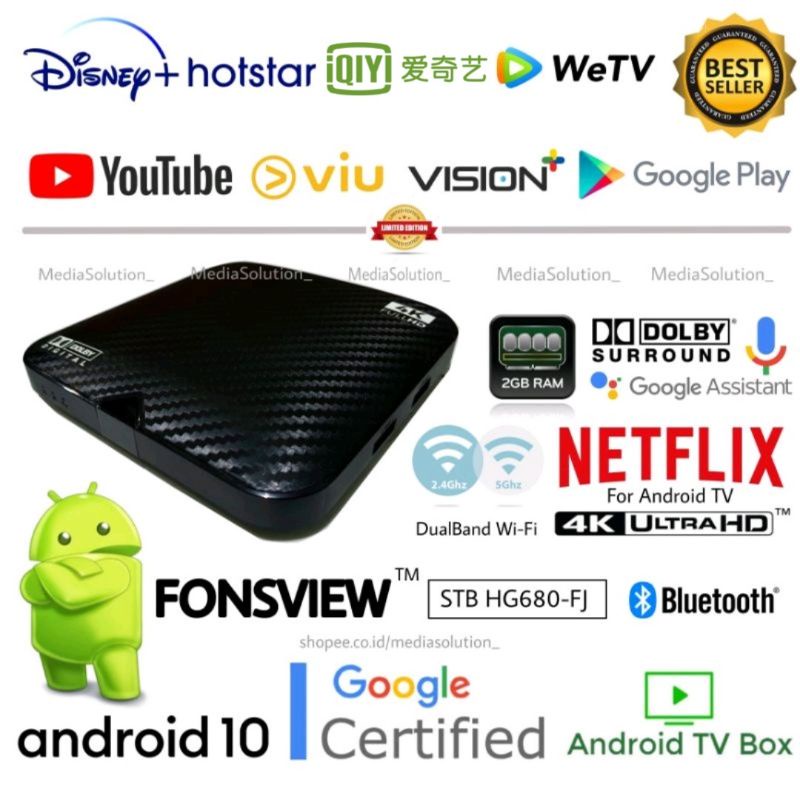 ANDROID TV BOX HG680-FJ SIAP PAKAI ( OPEN ALL CHANNEL TV )