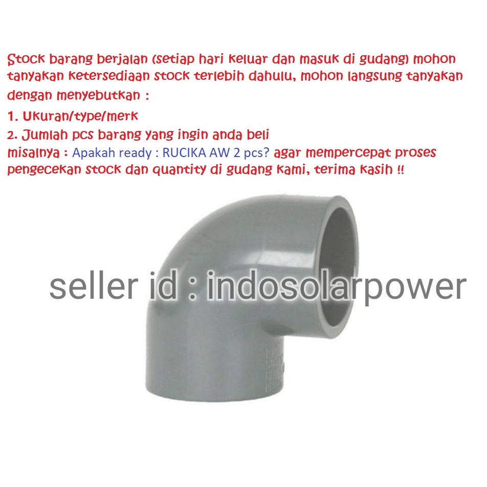 Elbow PVC 90 derajat RUCIKA 10&quot; 10 inch Knee Keni Knie siku L ada D AW sambungan pipa air pembuangan