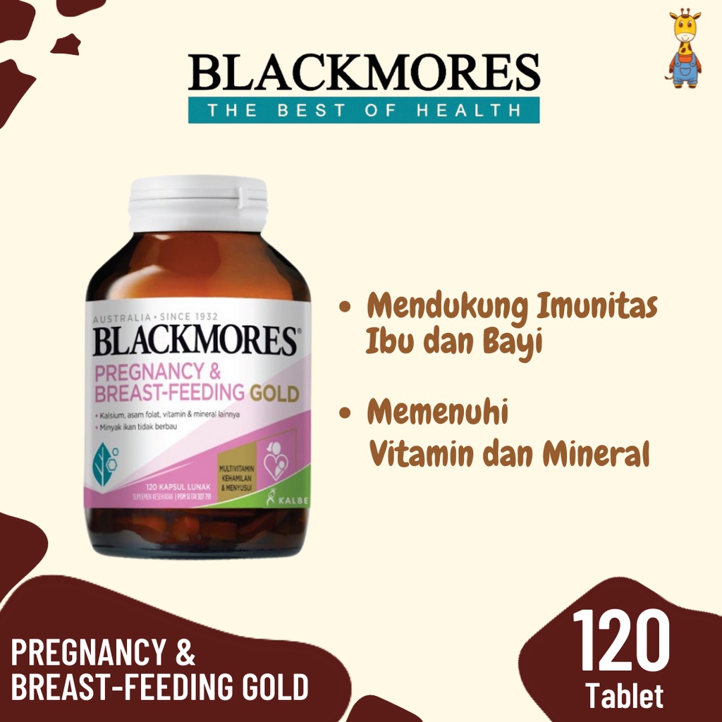 BLACKMORES Pregnancy &amp; Breastfeeding Gold 60 caps / 120 caps / 180 caps BPOM Breast feeding (Suplemen Ibu Hamil &amp; Menyusui / Program Kehamilan)