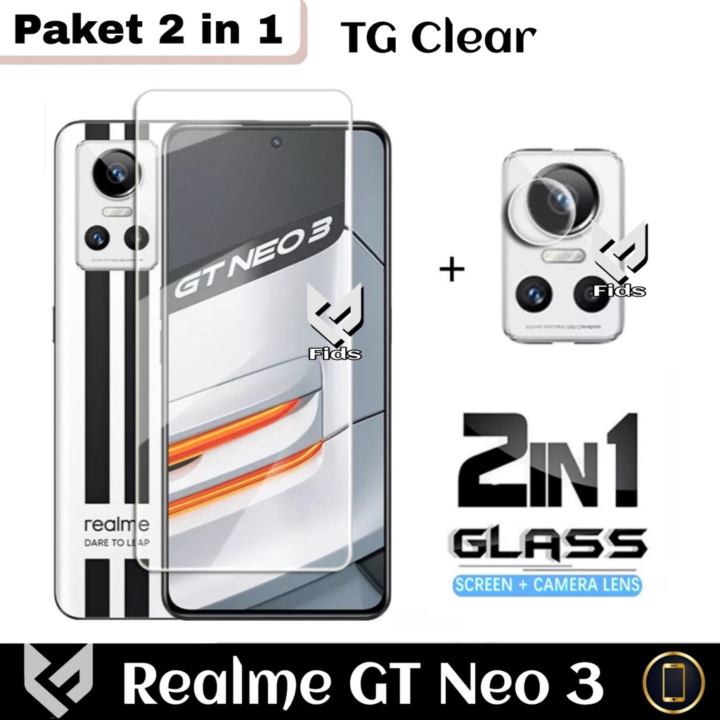 Promo Paket 2 IN 1 Anti Gores Layar For REALME GT NEO 3 Anti Gores Premium Free Tempered Glass Camera Pelindung Kamera Belakang Premum Quality