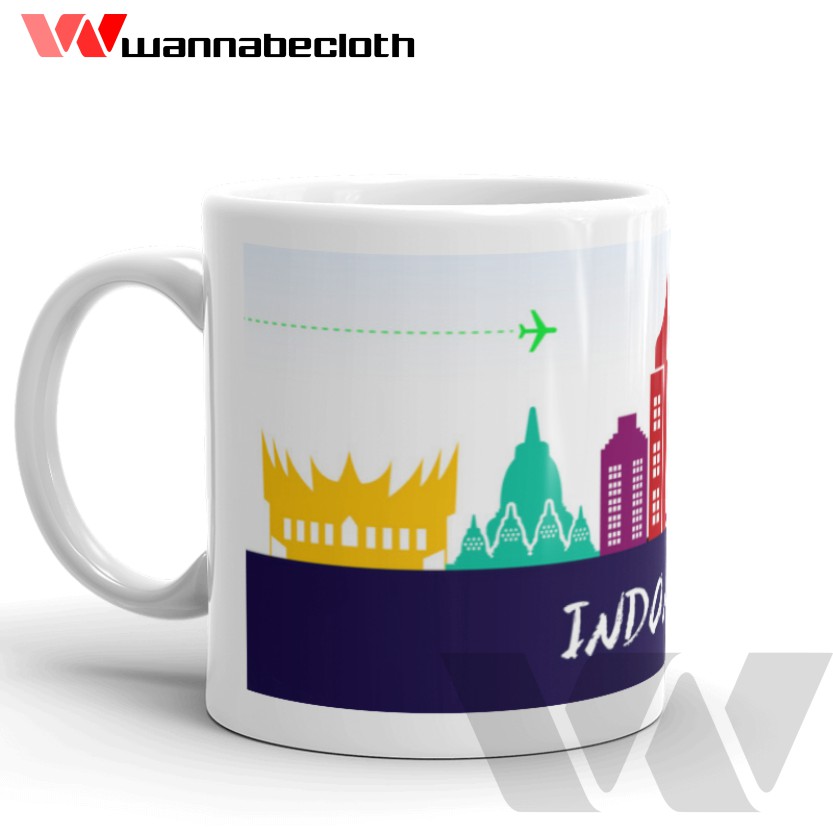 Gelas Indonesia Mug Indonesia Mug Custom Oleh-Oleh Souvenir Mug Wisata Indonesia Mug Indonesia v5