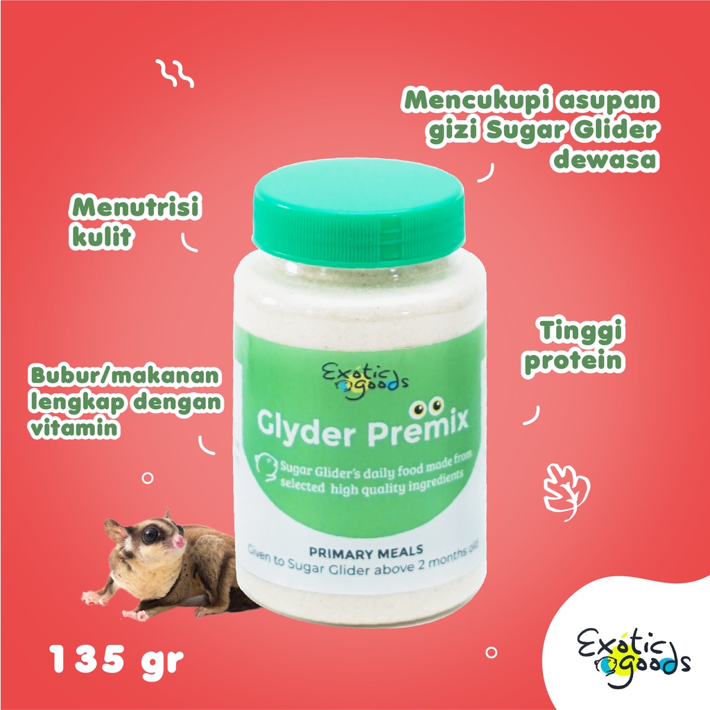 GLIDER PREMIX 135gr BUBUR SUGAR GLIDER MAKANAN SUGAR GLIDER MIXFOOD SUGAR GLIDER