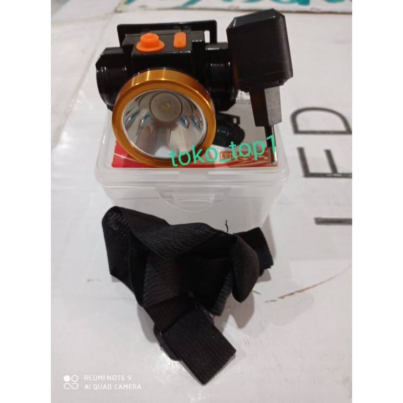 Senter kepala headlamp super terang led15w muxindo putih/kuning