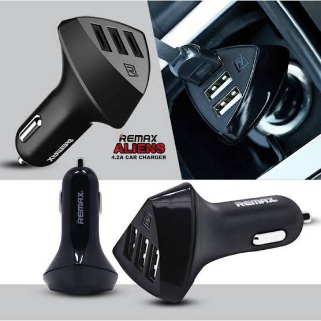 Cas Saver Mobil Remax Aliens 3 Output Car Charger