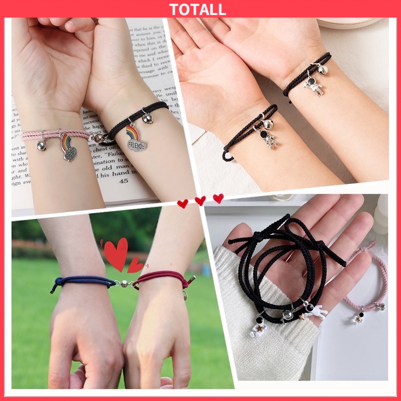 [COD]❤️2 Pcs Gelang Couple Gelang Tali Karet Magnet aksesoris Pria Gelang Astronot Fashion Bangle Untuk Aksesoris  Penjualan Panas Mode Wanita