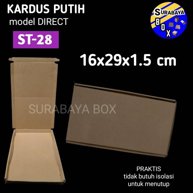 KOTAK ST-28 COKLAT POLOS KARDUS BOX SARUNG KAOS HIJAB BAJU PACKING