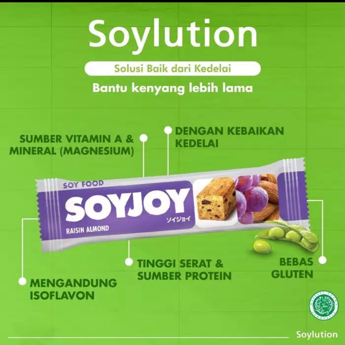 

⭐ COD ⭐ SOYJOY RAISIN ALMOND 30gr - ( HARGA 1 BOX ISI 12 pcs )