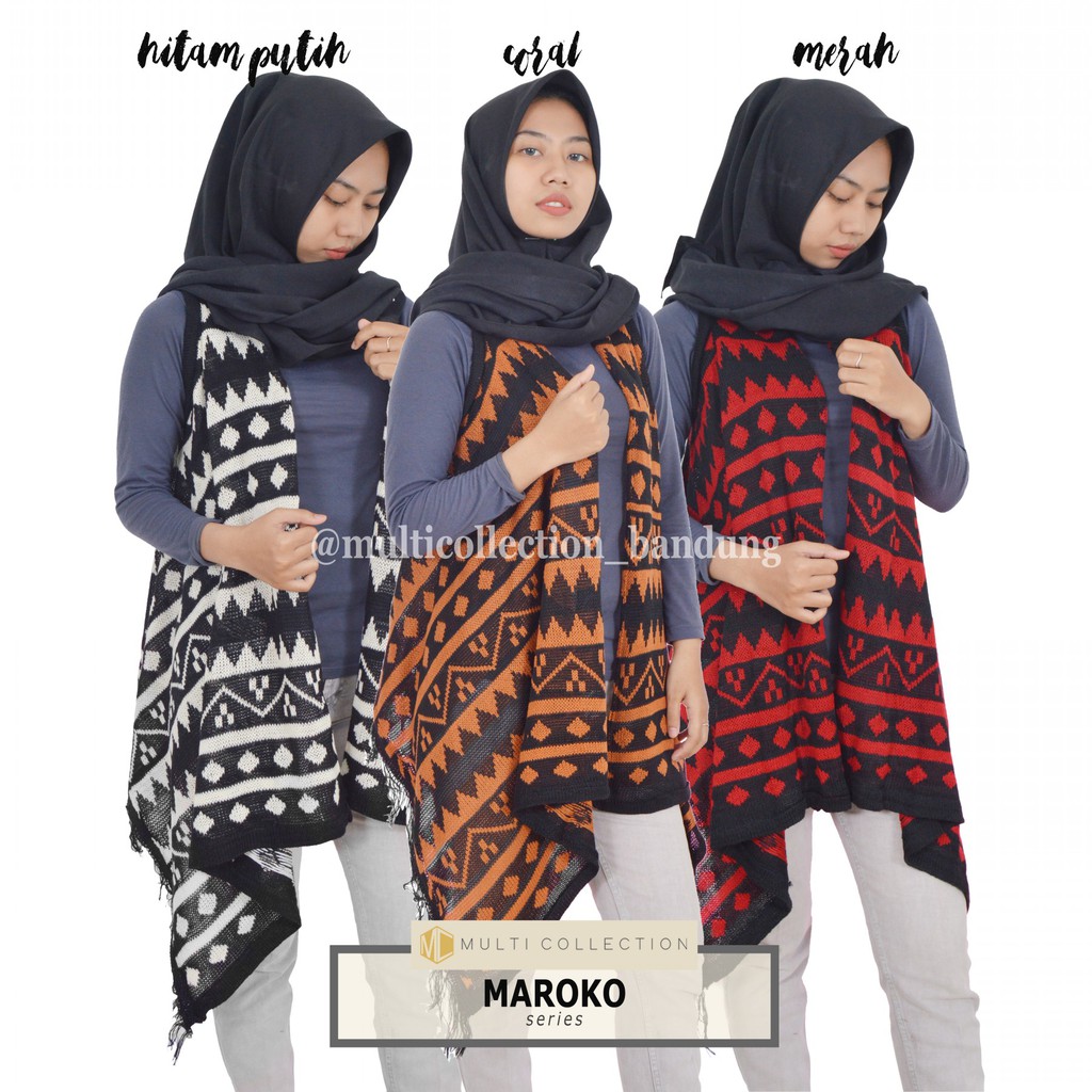 MAROKO Rompi Baju Rajut Korea Rompi Rajut wanita MAROKO Rompi Baju Rajut Korea Rompi Rajut wanita