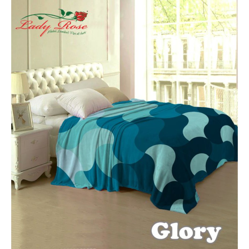 Selimut Lady Rose Terlaris bulu halus uk. 160x200 motif minimalis Stacko Glory Aquatic Roman Celine-Glory