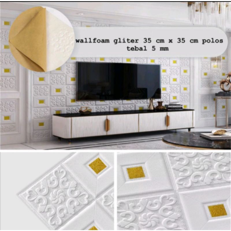 WALLPAPER DINDING 3D FOAM MOTIF BATIK UK.35CM X 35CM-TEBAL-4