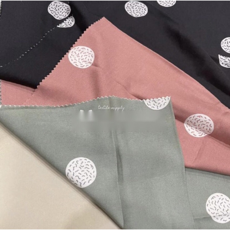 TERMURAH Kain Katun Rayon Viscose Motif Polkadot Warna Mint