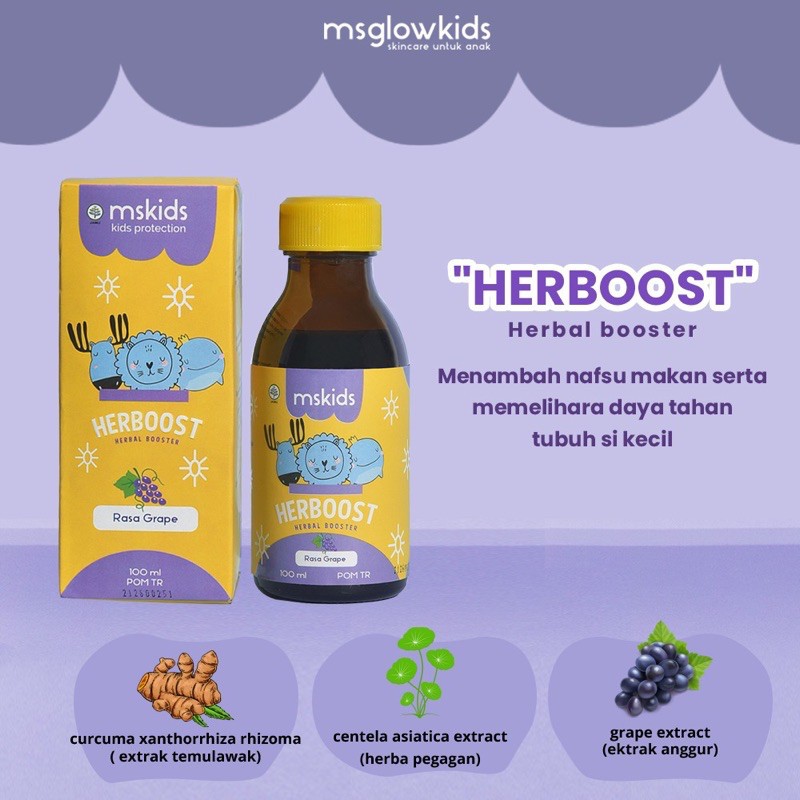 MS KIDS HERBOOST GRAPE FLAVOR VITAMIN ANAK 100ML