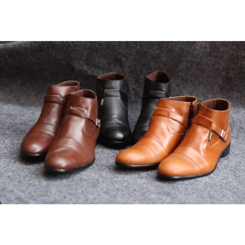 BERGARANSI TERMURAH ! Sepatu premium Formal Tinggi Sleting Kulit Asli Cevany Julius Original