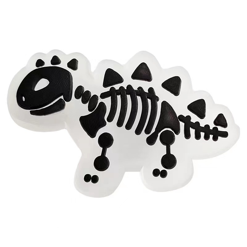 Charms Gesper Sepatu Bentuk Dinosaurus Bahan PVC Luminous