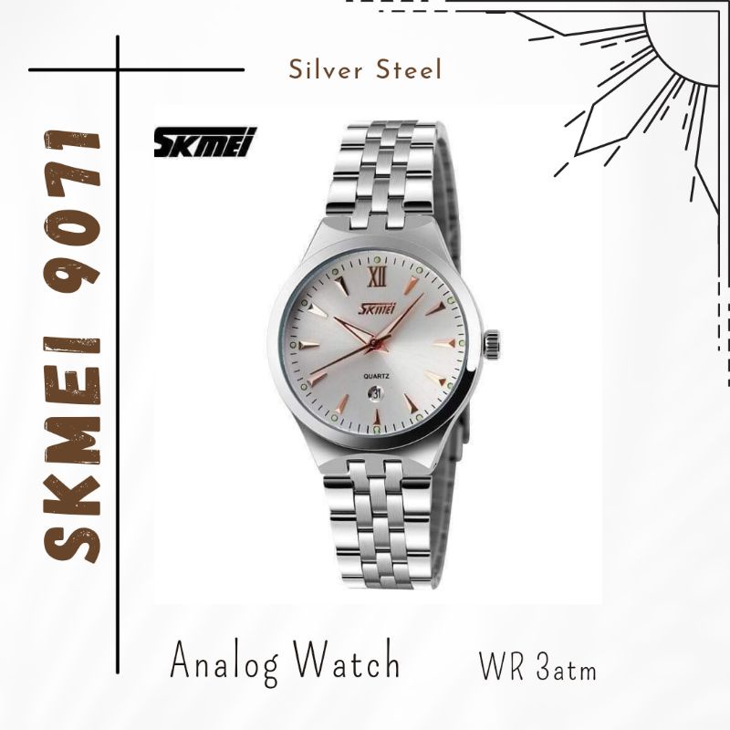 JAM WANITA SKMEI ORIGINAL 9071 SILVER GOLD