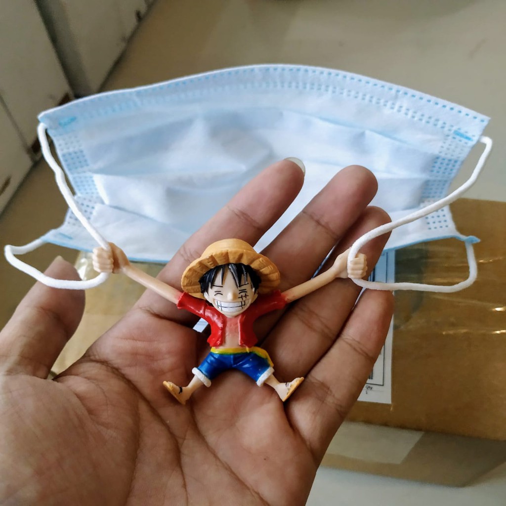 Acc Anime Kait Masker Gambar Anime One Piece Figure Luffy Strap Masker / gantungan kabel / kait kabel