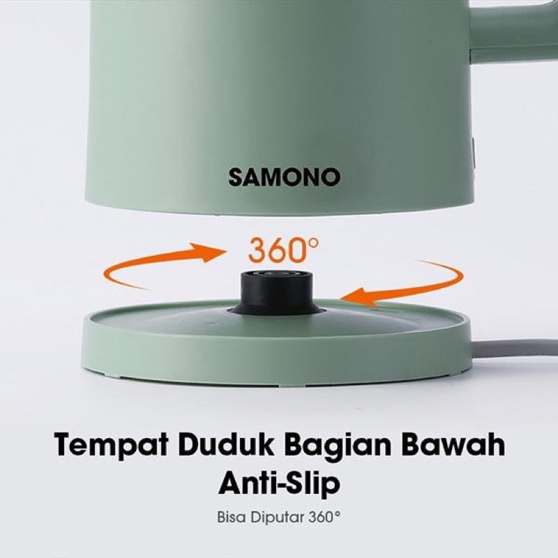 SAMONO TEKO LISTRIK DOUBLE WALL STAINLESS STEEL 1.8L SW-R1