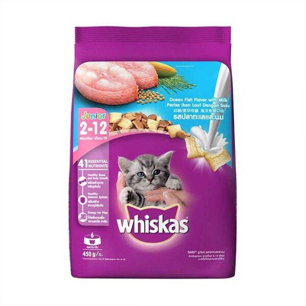 Whiskas Ocean Fish Junior 450gr Makanan Anak Kucing Kitten Dry Catfood