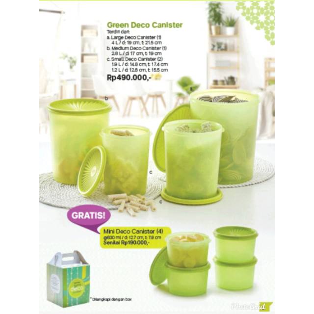 Tupperware green deco canister free 4