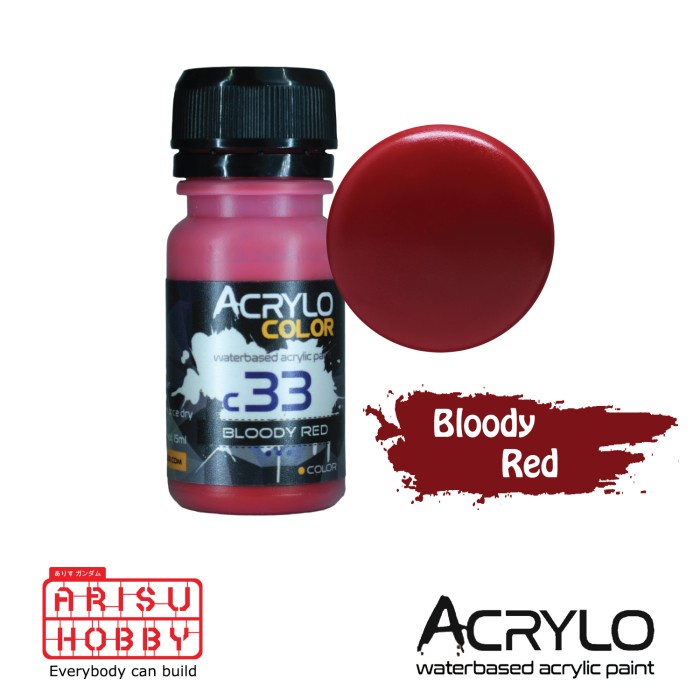 

ACRYLO COLOR BLOODY RED C33 Acrylic Paint Color Cat Gundam