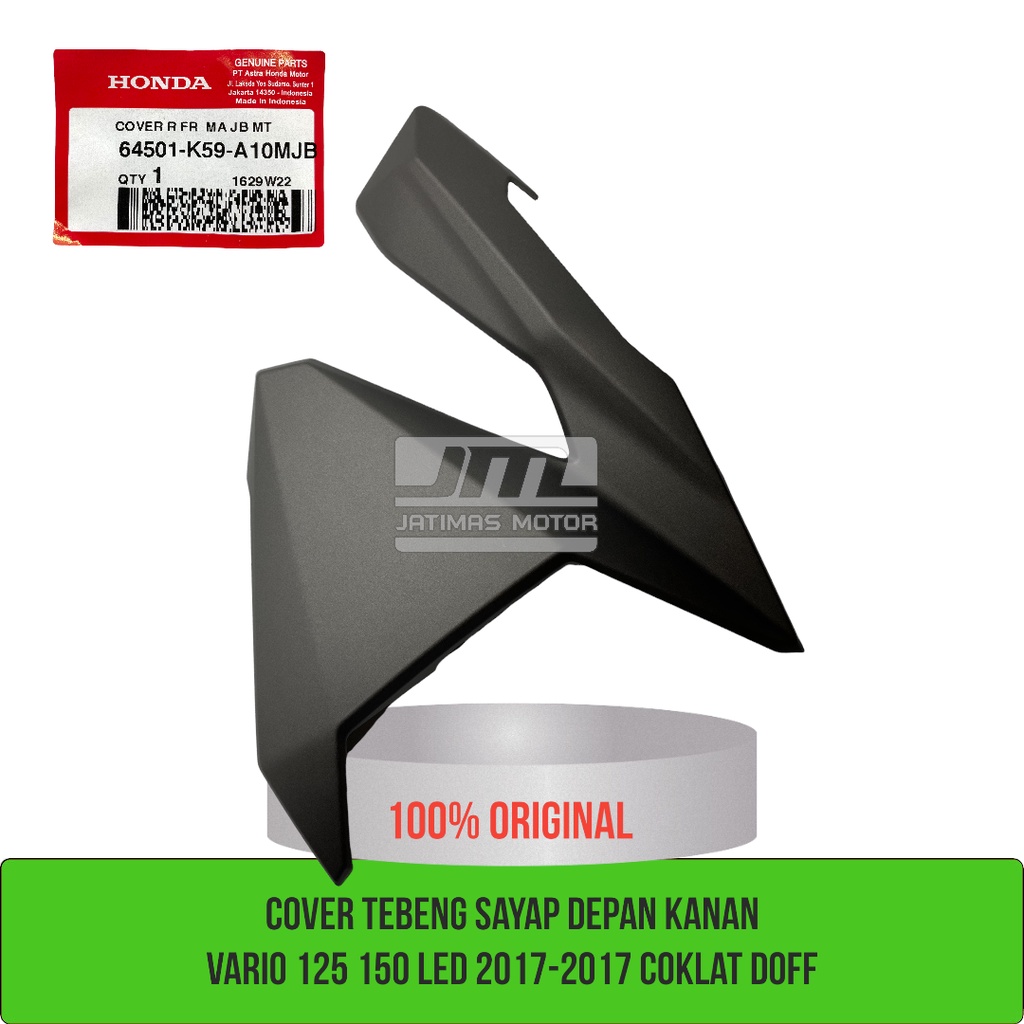 Cover tebeng sayap depan kanan vario 125 150 led 2015-2017 coklat doff 64501-K59-A10MJB