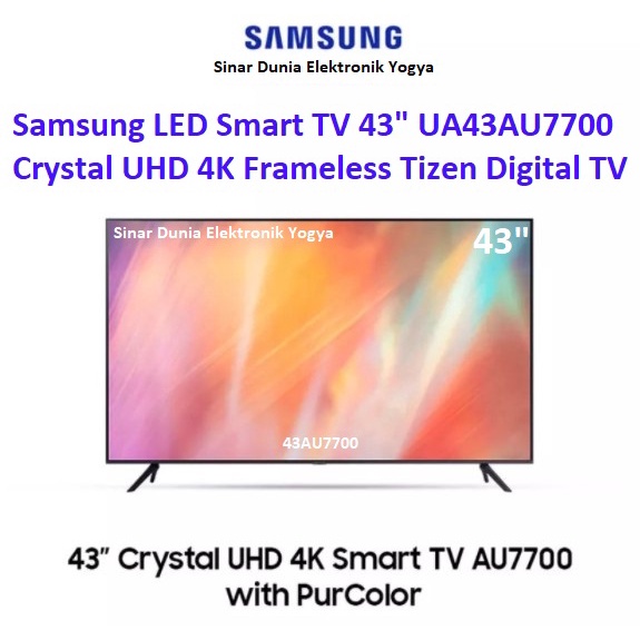 Samsung LED Smart TV 43&quot; Crystal UHD 4K 43AU7000 Digital TV UA43AU7000