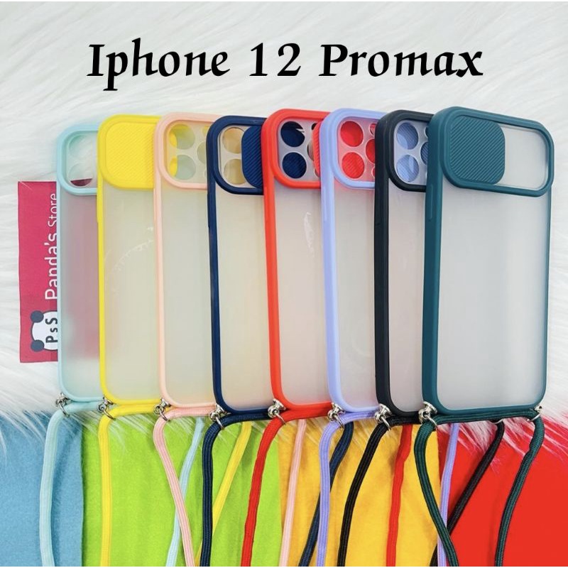 Iphone 12 Pro max Softcase dove sliding camera + Tali Laynard [Premium]