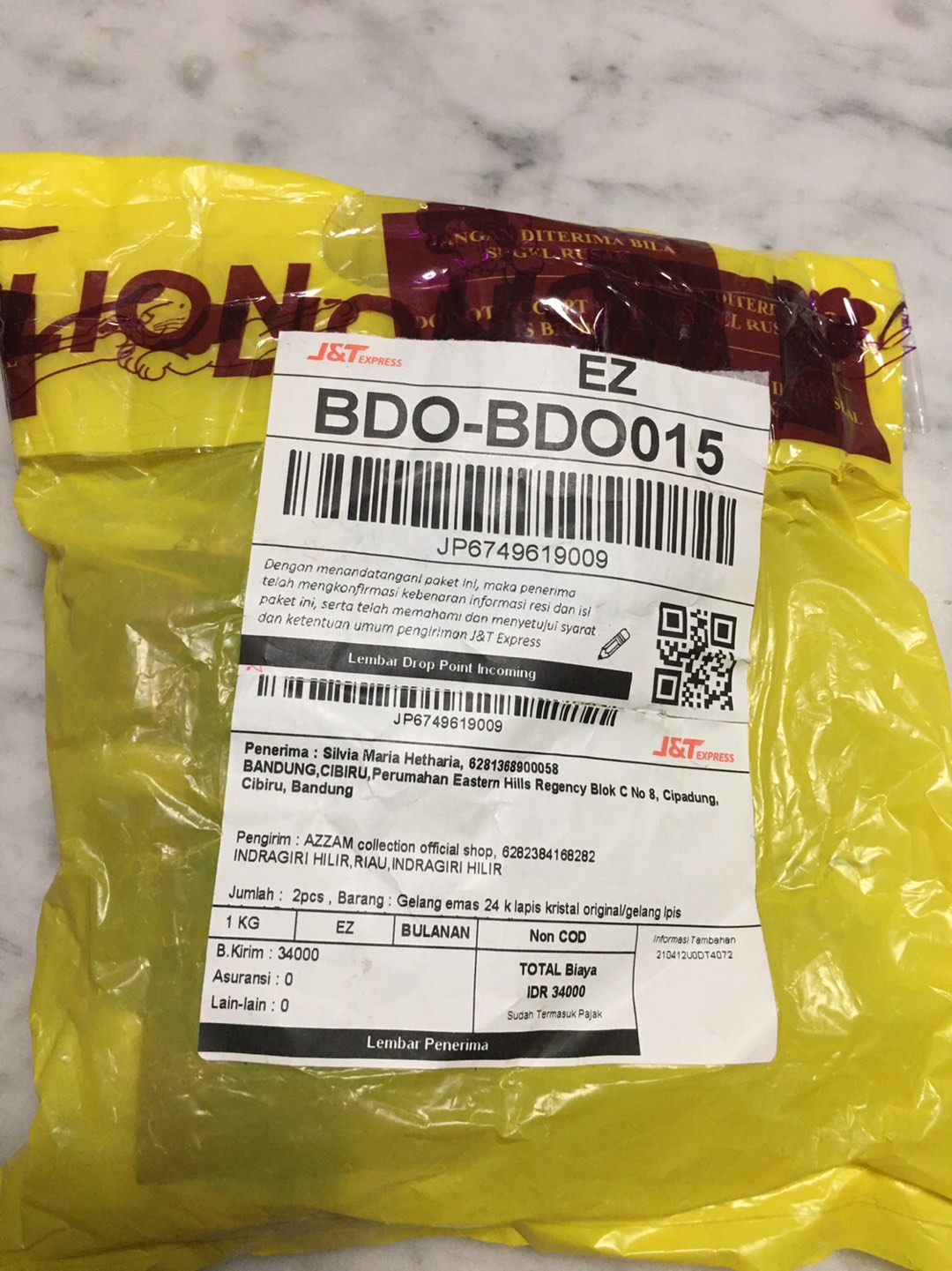 Gelang Rantai Lapis Emas + Balut Kristall