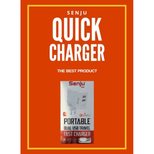 Travel Charger Internasional Fast Charging dual usb SENJU Quick QC 3.0A