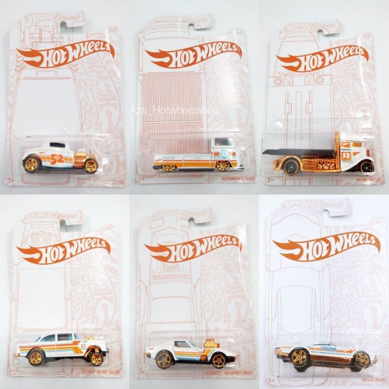 Hot Wheels Pearl and Chrome VW 55 Chevy Bel Air Gasser Corvette Ford Muscle Gazella